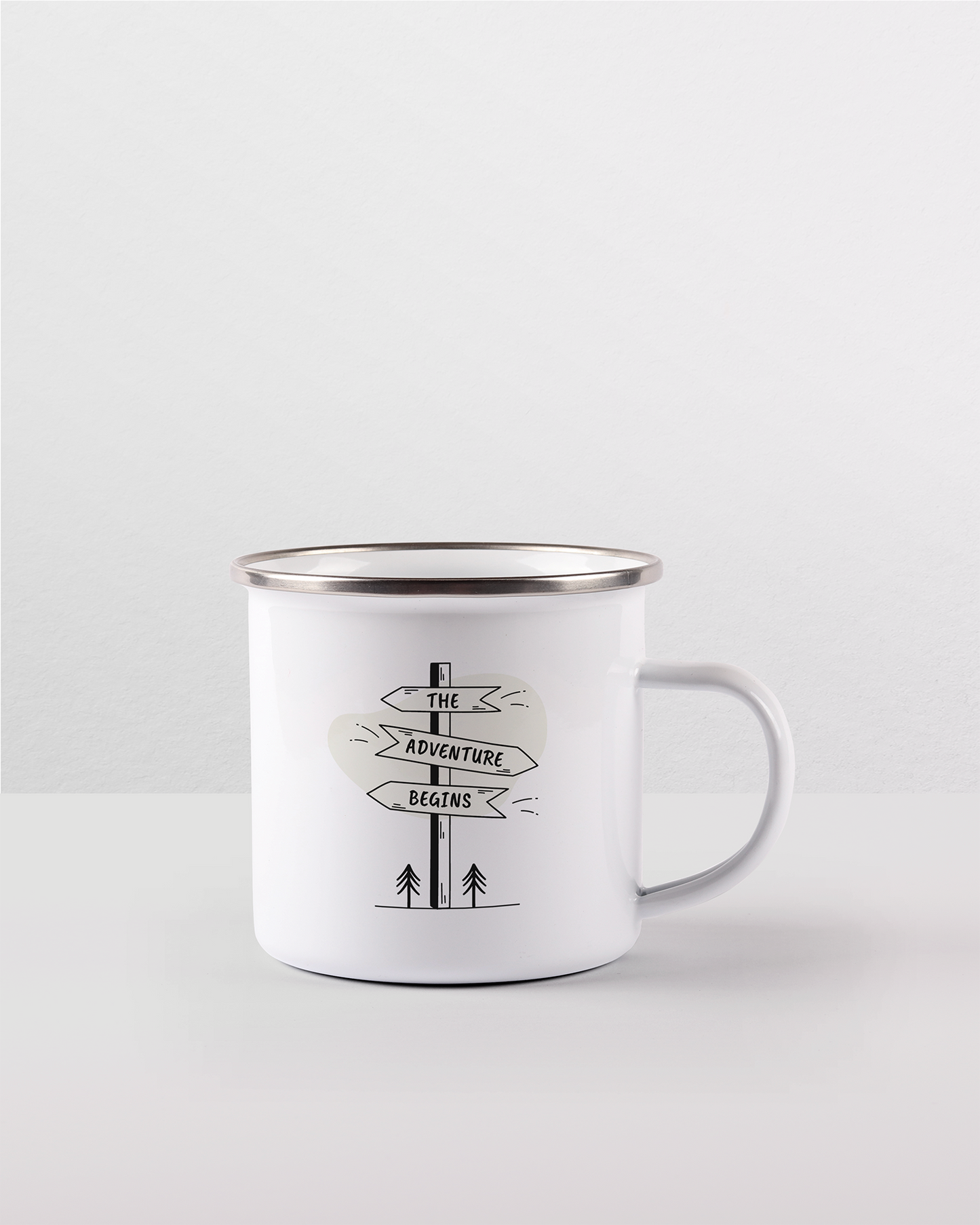 Taza esmaltada con borde metálico