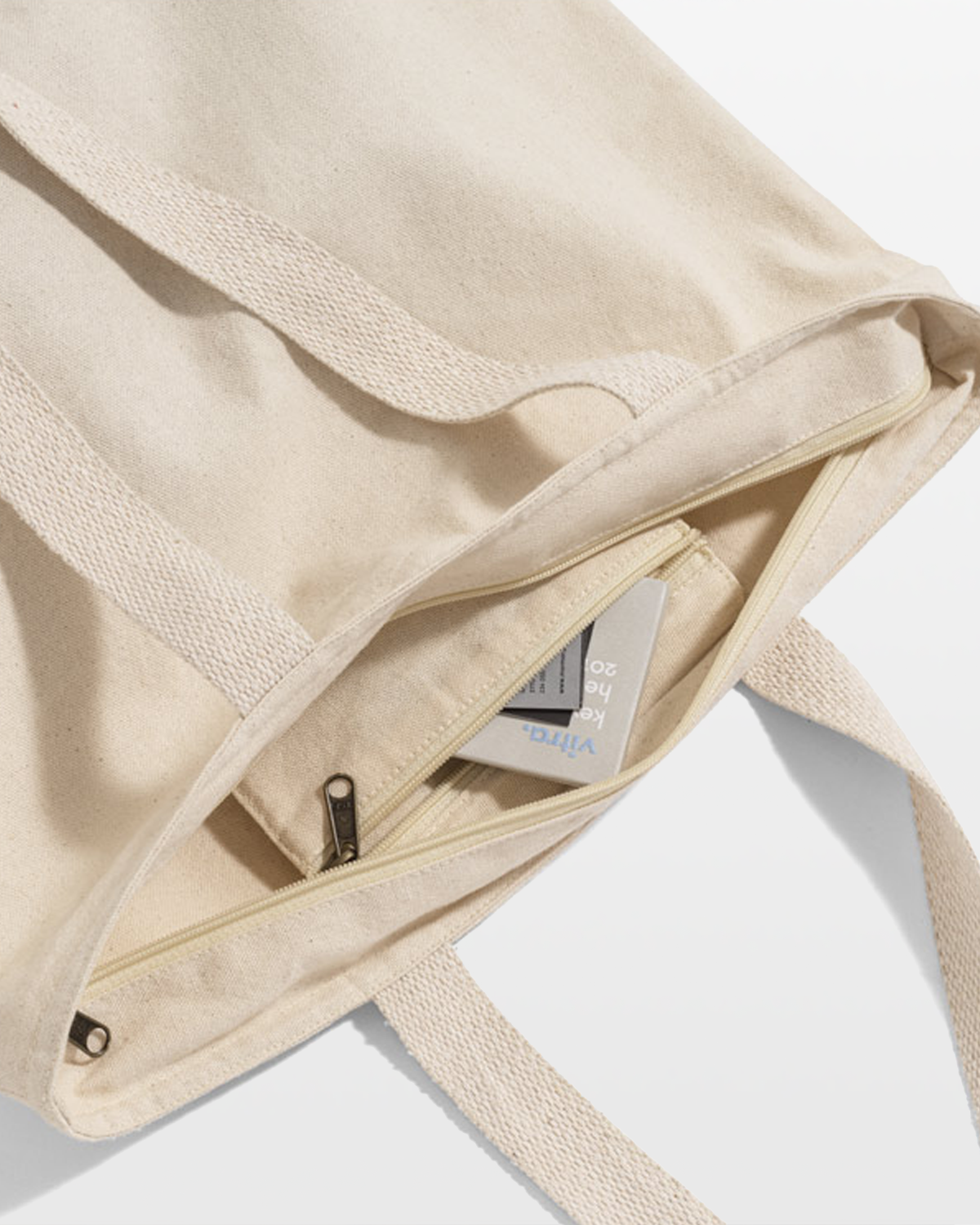 Bolsa de algodón grande con cremallera