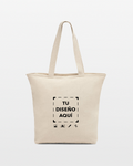 Bolsa de algodón grande con cremallera